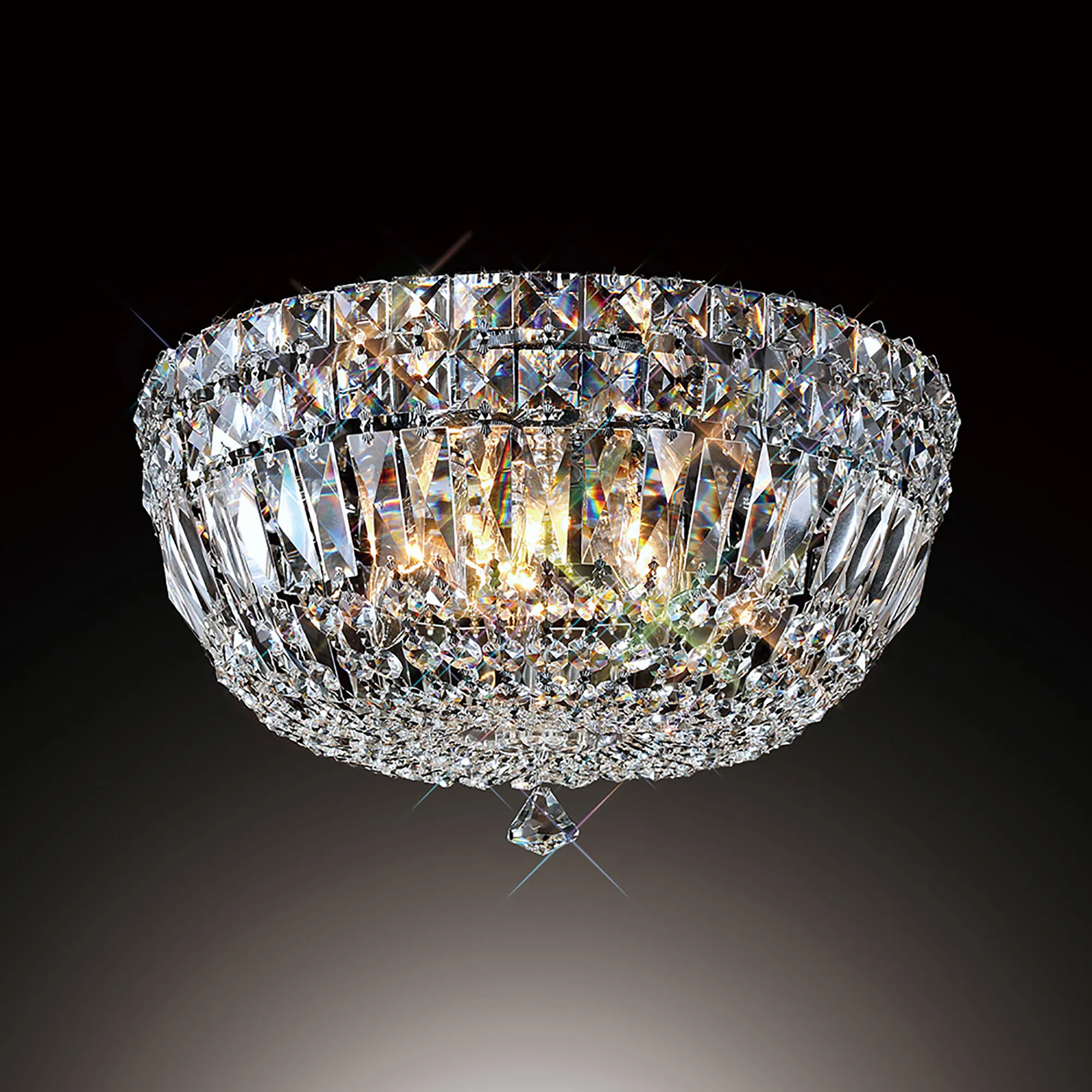 Georgina Crystal Ceiling Lights Diyas Flush Crystal Fittings